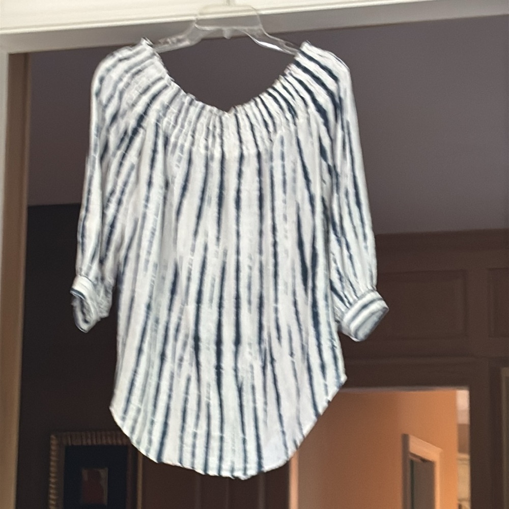 Polo by Ralph Lauren Navy and White Smocked Blouse